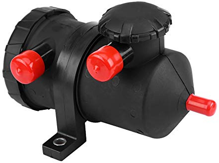 Aramox 3931030955 Catch Can Universal, ABS | Separador de aceite, filtración eficiente, negro/plateado, para ventilación del cárter, compatible universal