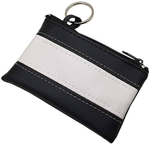Praktische Schlüsseltasche / Schlüsseletui / Schlüsselmäppchen mit 1 Reißverschlussfach in verschiedenen Farben (Schwarz/Weiß)