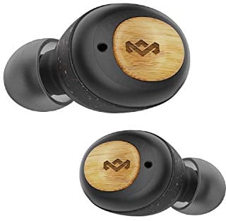 House of Marley True Wireless Champion In-Ear Ohrhörer - Kompakte Bluetooth 5.0-Ohrhörer, 28 Std Spielzeit mit wiederaufladbarem Case, inkl. komfortabler Ohrstöpsel, umweltfreundliches Bambus-Design