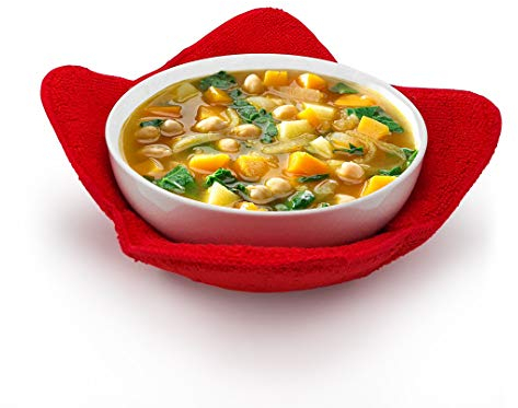 Weber's Wonders Microwave Safe Bowl Holder - Heat Resistant Plate Hugger - Multipurpose Polyester Hand Protector from Hot Dishes - Carry Your Soup Rice Pasta Bowl with Our Dish Pads (2)