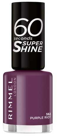 Rimmel London 60 Seconds - Smalto per unghie Super Shine, 562, viola