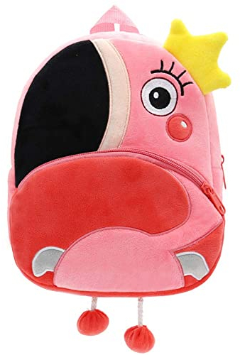 KozyOne Karikatur Tier Rucksack, niedliche Kleinkind Tasche niedliche Schultaschen für 3-6 Jahre Kinder, Geschenk für Kindergartenkinder (Rot-Flamingo)