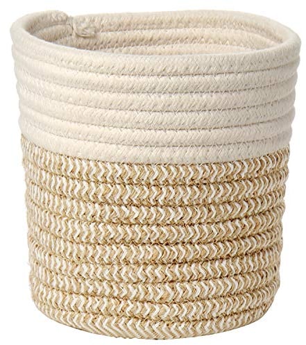 Briful 15CMx15CM Gewebter Baumwollseil Pflanzkorb Blumentopf Geflochten Übertopf Korb für Pflanzgefäße, kleine Pflanzen, Blumentopf, Kunsthandwerk, Spielzeug, Home Décor