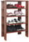 RICOO Schuhregal schmal und hoch 88x60x32cm Standregal Pressholz Eiche Dunkelbraun Rustikal WM040-ER, Schuhständer mit 4 Ebenen, Schuhschrank offen, Schuhablagen Flur Shoe Rack, Schuhablage klein