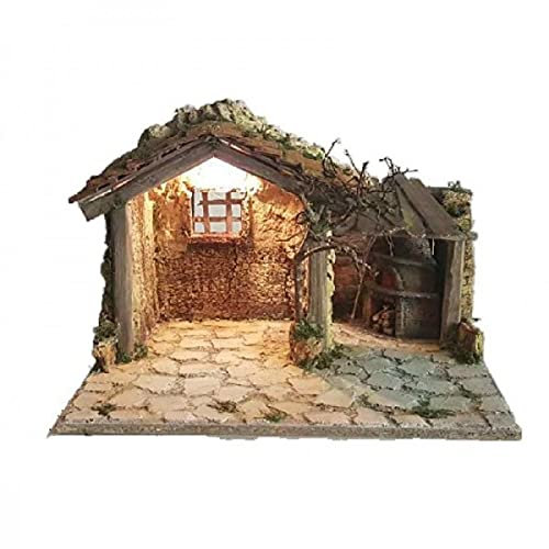 Presepe Capanna 42x13x25 con Forno Laterale