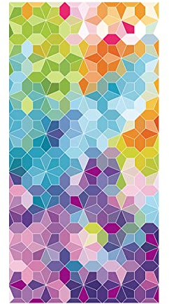 Sonnenschutzfolie Fenster, Statische 3D Sonnenschutz Dekorfolie, Sichtschutzfolie Statisch Dekofolie, Für Zuhause Badzimmer oder Büro Wohnzimmer, Bunte geometrische Dreiecke, 60x200 cm