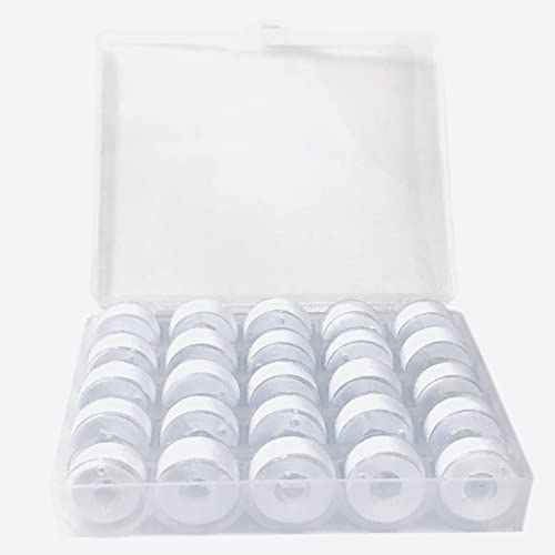 Filo da cucito, filo bianco preavvolto bobina, 25 pezzi filo bianco cucito, accessori per cucire cantante, come fratello……