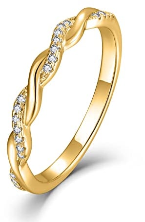 Starnny Damen Ringe Sterling Silber 925 Infinity Unendlichkeit Ringe 3A Cubic Zirkonia Verlobungsring für Damen,52