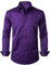 LucMatton Camicia da uomo formale elasticizzata senza pieghe a maniche lunghe slim fit button down camicie per festa di nozze, Viola, XXL