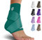 Sleeve Stars Ankle Brace for Sprained Ankle, Plantar Fasciitis Relief Ankle Support for Women & Men, Ankle Compression Sleeve w/Strap, Achilles Tendonitis Brace, Foot Brace Wrap (Single/Turquoise)