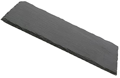 1 pezzi Piatti in Ardesia 30x11cm, Piatti Ardesia Rettangolare Grande per aperitivi e Sushi, Piatti in Ardesia Nero Naturale per Alimenti Lavabile