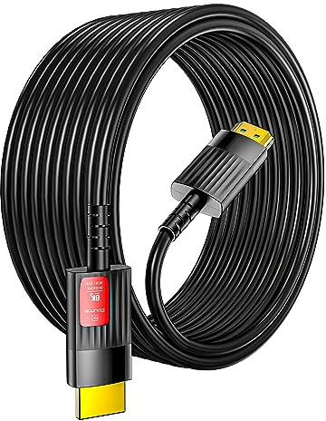 Anehmeta Cable HDMI de fibra óptica 8K 4K de 20 pies/6 m, cable HDMI 2.1 largo compatible con 48 Gbps de alta velocidad 8K a 60Hz 4K a 120Hz HDR/eARC/HDCP 2.2 y 2.3/Dolby Atmos para monitor, TV,