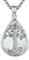 Eusense Collier d'arbre de vie Pour Femmes en Argent 925 Avec Pendentif en Opale Blanche Chaîne pour Femmes Filles Cadeaux D'anniversaire