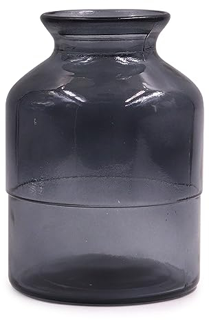 OFFIDIX Vase à fleurs en verre de style minimaliste moderne - Vase en verre gris - Décoration de table de fête