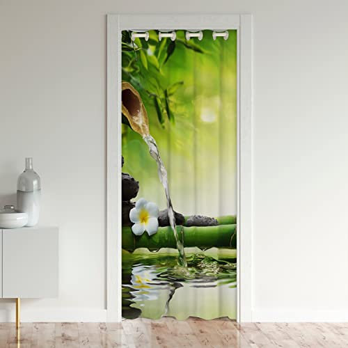 Zen Rideau de Porte 150x203cm Zen Spa Rideaux Interieur Salon Chambre pour Chambre Salon Zen Stone Rideau Occultant Rideaux
