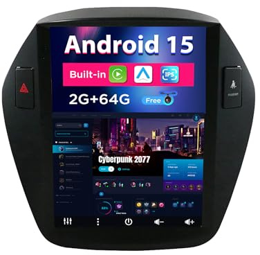 SXAUTO Android 15 IPS Autoradio für Hyundai IX35 (2010-2017) - Eingebaut CarPlay Android Auto - Rückfahrkamera KOSTENLOS - 2G+64G - Lenkradsteuerung DAB Fast-Boot WiFi Bluetooth - 2 Din 9.7 Zoll
