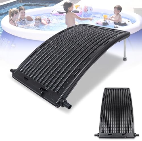Froadp 2 pezzi di riscaldamento solare per piscina, 111 x 66 cm, pannello solare per piscina e riscaldamento solare, connettore Ø 50 mm, pannello curvo, impianto solare, set completo per acqua calda,