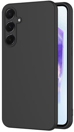 AICEK Compatible avec Samsung Galaxy A55 5G Coque, Silicone Coque pour Samsung A55 5G Housse Silicone Etui Case Noir