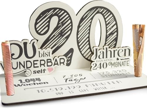 20 Geburtstag - 20 Jahre 3D-Holzkarte | Geldgeschenke, 20 Geburtstag Frauen, 20 Geburtstag Männer, 20 Geburtstag, 20. Geburtstag Frauen, 20 Geburtstag Deko, 20. Geburtstag Männer
