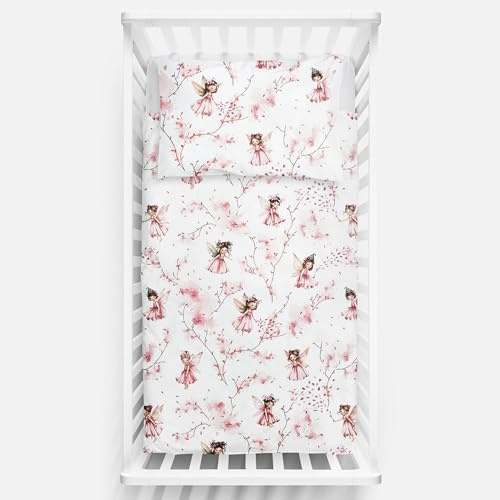 Baby Comfort 2 Piece Baby Kids Bedding Set 120x90 cm Duvet Cover & Pillowcase for Toddler Cot 12M+ (Fairies)