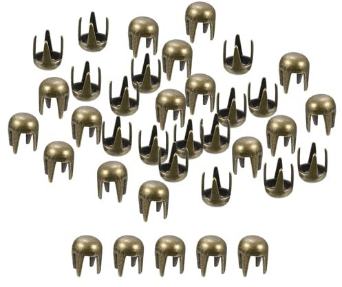 sourcing map 80Pcs Bronze Round Dome Rivets, 2.5mm Brass Spike Studs Spots Punk Rock Nailheads Claw Beads for DIY Clothes Belt Bag Shoes Bracelet Leather Craft