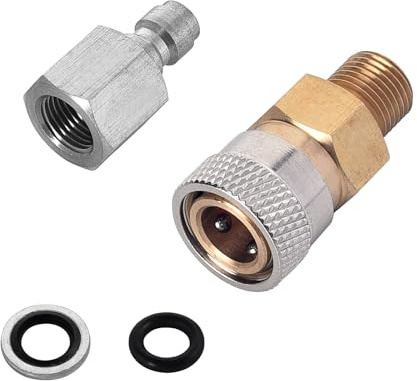 8 Zoll BSP Schnellwechseladapter-Kit aus Edelstahl Air Charging Schnellwechseladapter 1/8 Bspp Adapter-Set mit Gummiring für Luftgewehre, PCP-Buchse