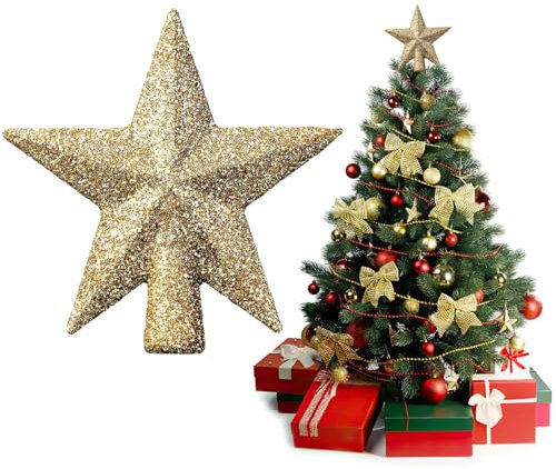 Stella per Albero di Natale, Puntale 6 cm, Christmas Tree Topper, Decorazione Natalizia