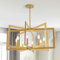 HvKvHvY Vintage Lampenschirm HäNgelampe,E14 Geometrische Bauernhaus HäNgeleuchte 8-Licht Industrielle Metall Deckenleuchten Wohnzimmer FüR KüCheninsel Flur Esszimmer Eingang (Gold)