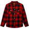 SwissWell Chemise Enfant à Carreaux Manche Longue Garçon en Flanelle Boutonnée T-Shirt Classics Sweat Shirt Rouge-Noir M