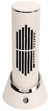 Ventilador de Escritorio de Torre USB, sin Aspas, 3 Velocidades, Silencioso, Giratorio, Portátil, Eléctrico, Ventilador de Mesa para Oficina, Dormitorio, Blanco, Modo de Cabeza