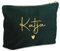 Meine Kosmetiktasche - Personalisierte Samt Kosmetiktasche für Makeup und Kosmetika mit eigenem Namen - Dark Emerald, 33x24cm