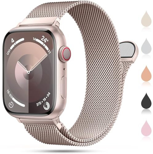 OULUOQI Cinturino di ricambio compatibile con cinturino Apple Watch 41mm 40mm 38mm 46mm 45mm 44mm 42mm 49mm, bracciali milanesi in acciaio inossidabile per iWatch serie 10 9 8 SE 7 6 5 4 3 2 1 Ultra 2