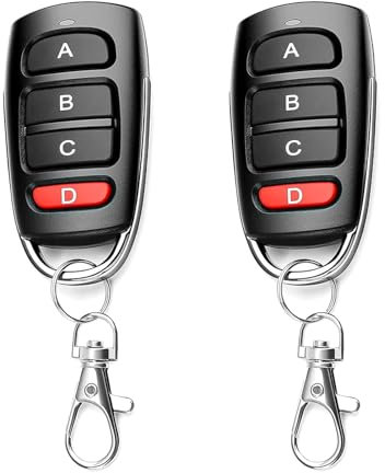 2 PCS Universal Garage Door Opener Remote, Garage Door Remote Control Fob 433.92 MHz, Remote Duplicator Key Fob, Cloning Replacement Remote Electric Gate, Compatible with Fixed & Rolling Code Remotes