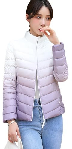 HAXNOHEY Piumino Leggero Donna Piumino Donna Puffer Jacket Piumino Piumino Invernale Donna Giubbotto Piumino Donna Piumino Elegante Donna Giubbotto Imbottito Donna Piumino Donna Corto Viola L