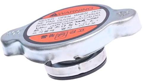 CABLEPELADO Tapa de Radiador 1.1 Bar, Tapón Radiador Alta Presión, Tapón de Radiador para Coche, Aluminio y Caucho, Plateado, Compatible con Varios Modelos de Automóvil 2.5 cm Alto x 6.4 cm Ancho