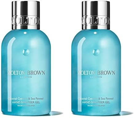 Molton Brown Coastal Cypress & Sea Fennel On-the-go Hand Sanitiser Gel 100 ml (Pack of 2)