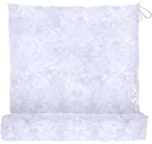 TOOSOAR Tarnnetz 4x6m,150D Doppelschicht Tarnnetz Sonnenschutz,für Deko Waldlandschaft Jagd Sichtschutz Outdoor Camping Garten,Weiß