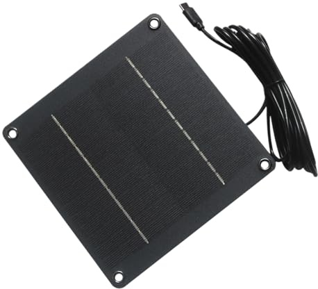 Panneau Solaire 40W 12V, Chargeur Solaire Type-C pour Caméra De, Résistant UV Étanche IP65, Alimentation Continue pour Extérieur Et Lumières Jardin, 15x15 Cm Noir