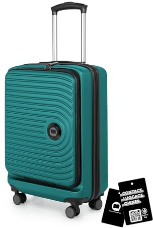 Hauptstadtkoffer Mitte Toploader 55x40x20 cm 47 Lmit Anhänger, Türkis | ABS-Hartschale · TSA-Zahlenschloss · Laptopfach · 4 Rollen · Austauschbare Ersatzteile · Digitaler Kofferanhänger