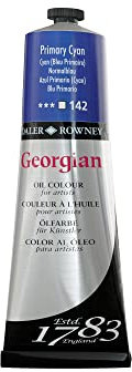 Daler-Rowney Georgian Oil Paint, Aluminium Tube, 7.61oz - 225 ml, Primary Cyan