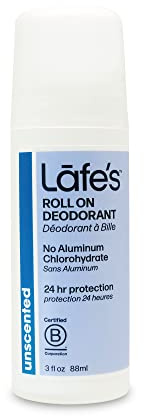 Lafes Natural Deodorant Roll-On - Unscented - 2.5 oz