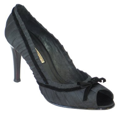 Buffalo 107-4111 Women's Peeptoe Satin Black, Black, 8.5 Women