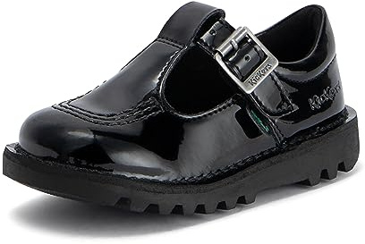Kickers Girl's Kick T Bar Black School Shoes | Classic & Stylish | Extra Comfortable | Premium Quality