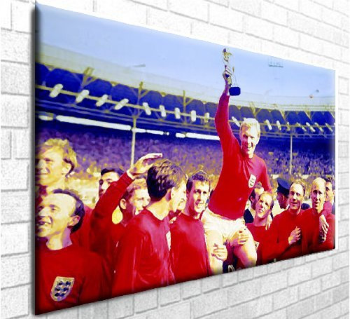 Bobby Moore 1966 England World Cup Canvas Art - Framed Ready to Hang - Range of Sizes 50in x 30