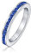 Bling Jewelry Cubic Zirkonia Blauer Stapelbarer CZ Kanalgesetzter Ewigkeitsring Simulierter Saphir Für Frauen Teen .925 Sterlingsilber