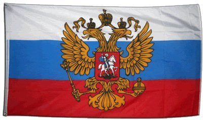 Flagge Russland mit Wappen - 60 x 90 cm