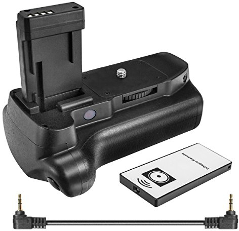 Batteriegriff kompatibel mit Canon EOS 1100D, 1200D, 1300D, 1500D, 2000D, Rebel T3, Kiss X50 - ersetzt BG-E10 - mit IR-Fernbedienung