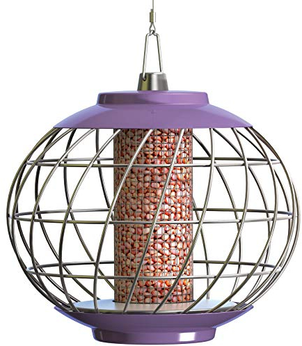 Gardman Vogel-Futterstation für Erdnuss/Sonnenblumen, Helix - Eichhörnchensicher, violett, 0,97 lbs, 24,1 x 26,4 x 26,4 cm