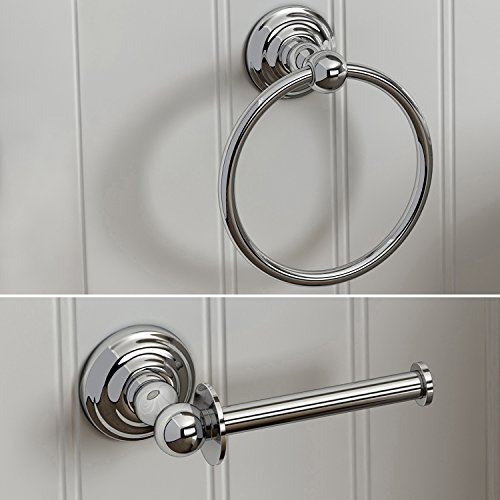 iBathUK | Traditional Bathroom Accessory Set Towel Ring + Toilet Roll Holder ACCYS3