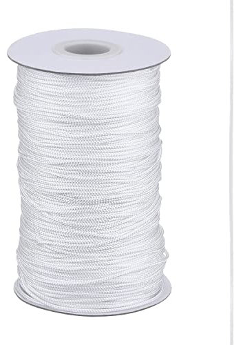 Trimming Shop 3mm Ancho Blanco Cuerda de Nailon Trenzado para Engranaje Creación,Bricolaje Accesorios,Jardinería Planta y Artesanías, Aluminio Ciego Tonos, 50 Metros